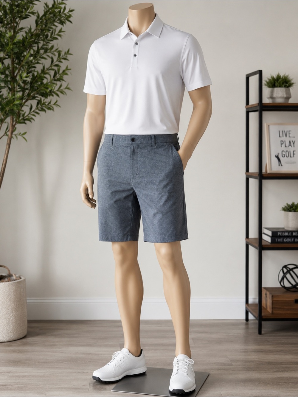 Ben Hogan Gray Performance Golf Shorts Mens Size 38 Stretch Flat Front